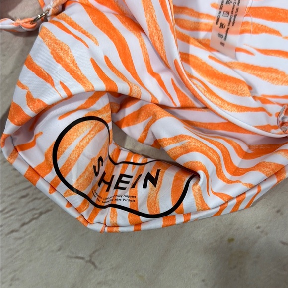 SHEIN Orange and White Zebra Print Bikini - Picture 3 of 5